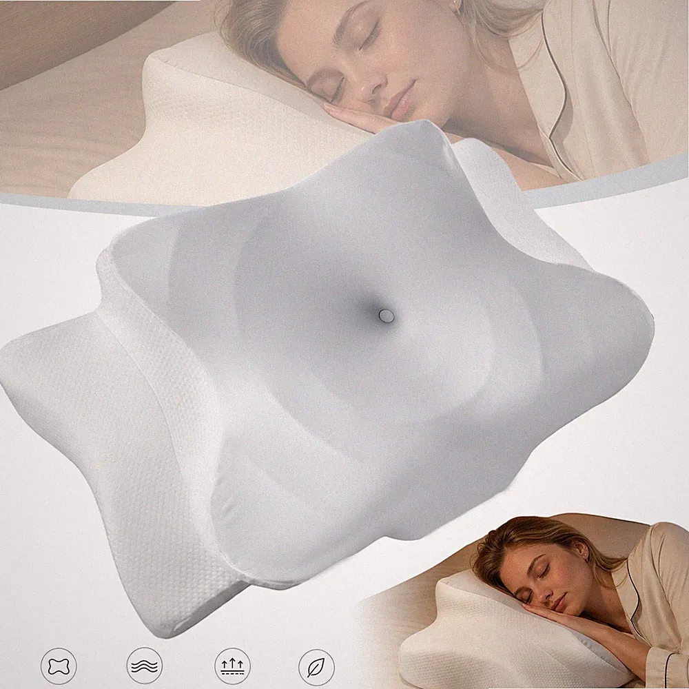 Ergonomisch Memory Foam Kopfkissen für Seiten, Rücken & Bauchschläfer