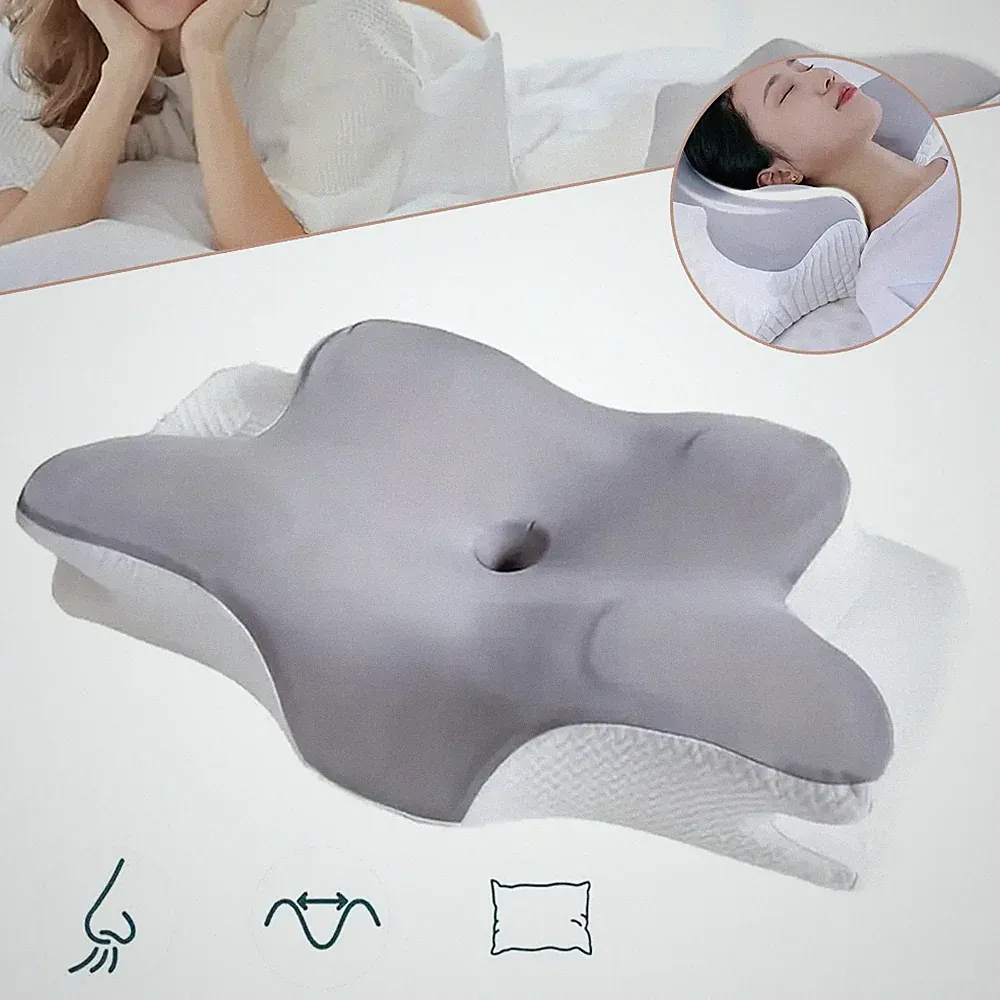 Ergonomisch Memory Foam Kopfkissen für Seiten, Rücken & Bauchschläfer, Kissen