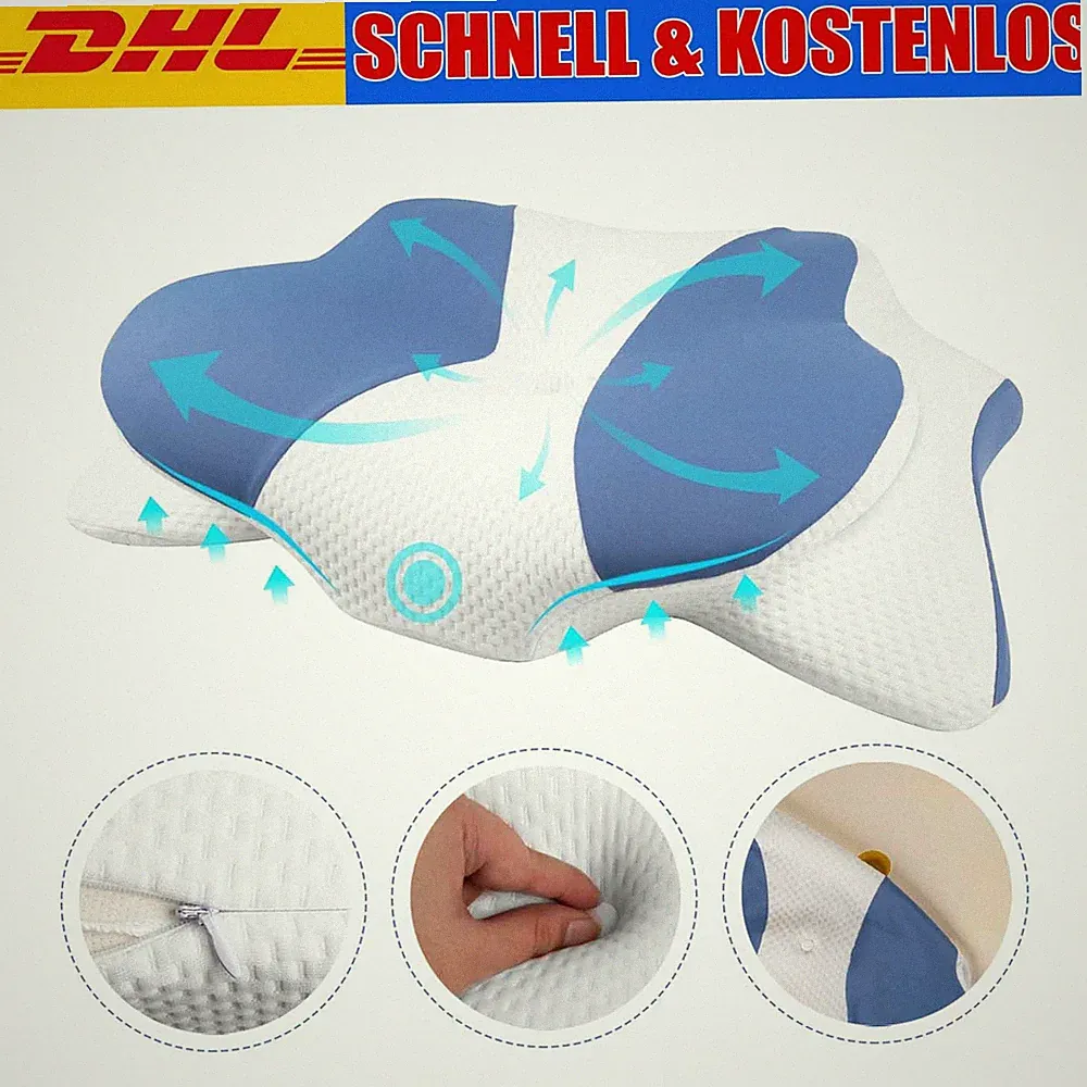 Ergonomisch Memory Foam Kopfkissen für Seiten, Rücken&Bauchschläfer Nackenkissen