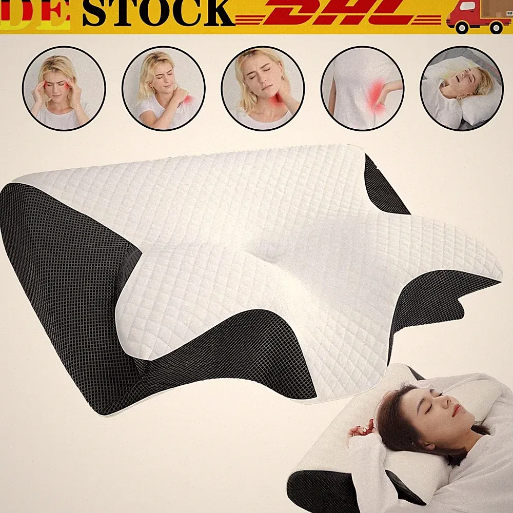 Ergonomisch Memory Foam Kopfkissen für Seiten, Rücken & Bauchschläfer neu