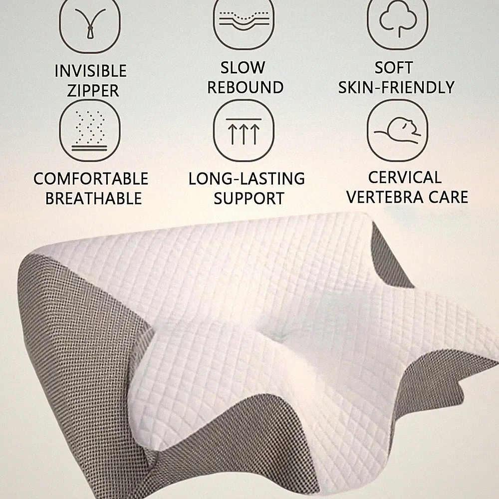 Ergonomisch Memory Foam Kopfkissen Schlafkissen für Seiten Rücken Bauchschläfer