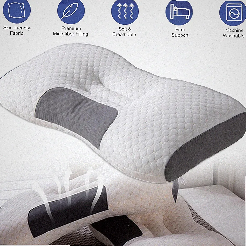 Ergonomische Kopfkissen Atmungsaktive Pillow Nackenkissen Seitenschläferkissen