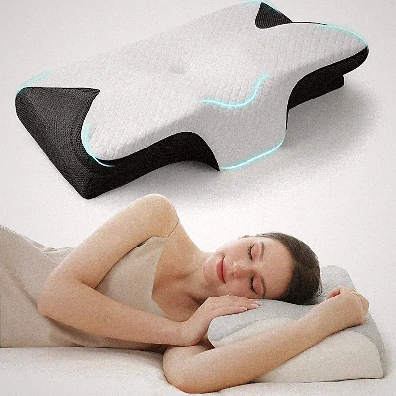 Ergonomisches Anti Schnarchen Memory Foam Kissen Orthopädische Nackenstütze Seitenschläfer