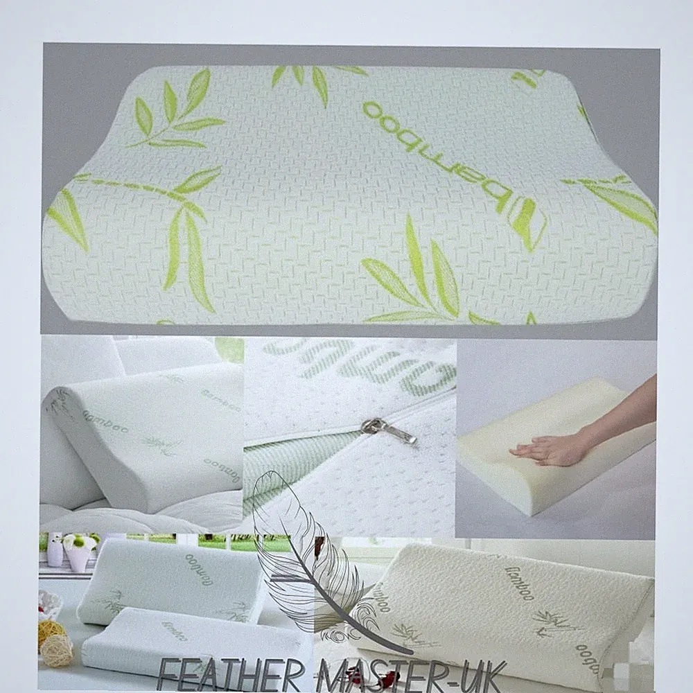 Ergonomisches Bambus Memory Foam Kissen Orthopädische Unterstützung Nacken-, Kopf- & Rückenentlastung
