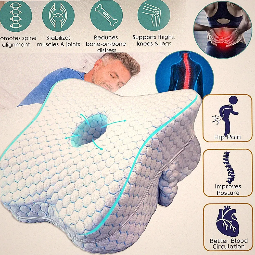 Ergonomisches Kniekissen Beinkissen für Seitenschläfer Memory Foam Körperkissen
