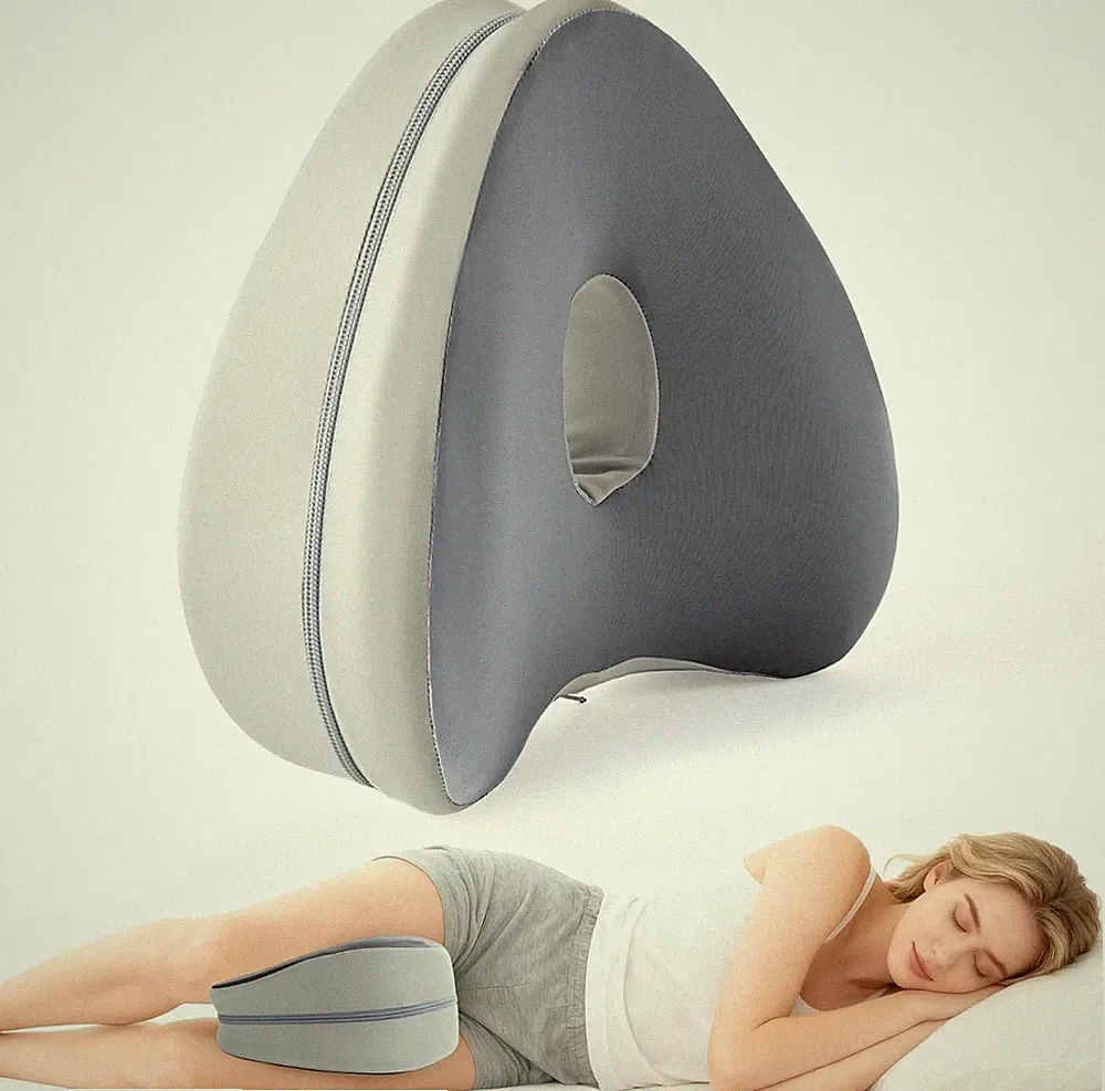 Ergonomisches Kniekissen für Seitenschläfer mit Memory Foam - Dunkelgrau