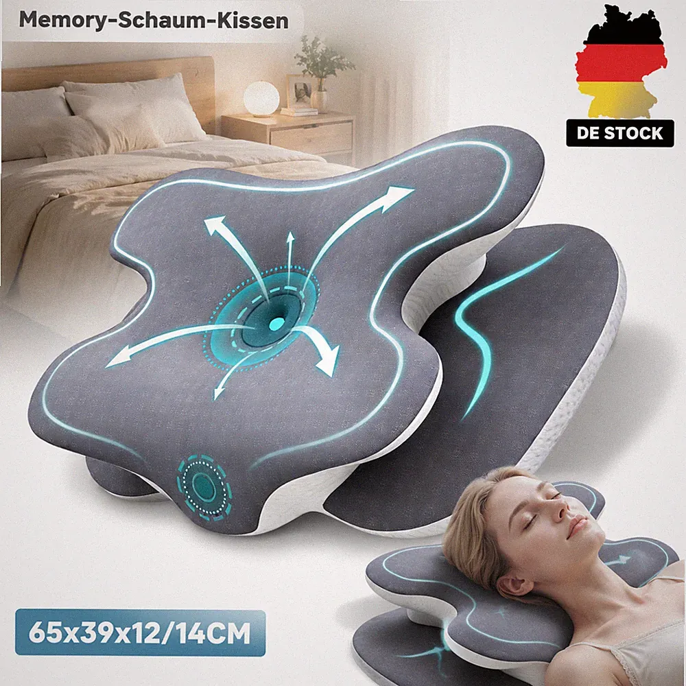 Ergonomisches Kopfkissen Memory Foam Nackenkissen Orthopädisch Seitenschläfer
