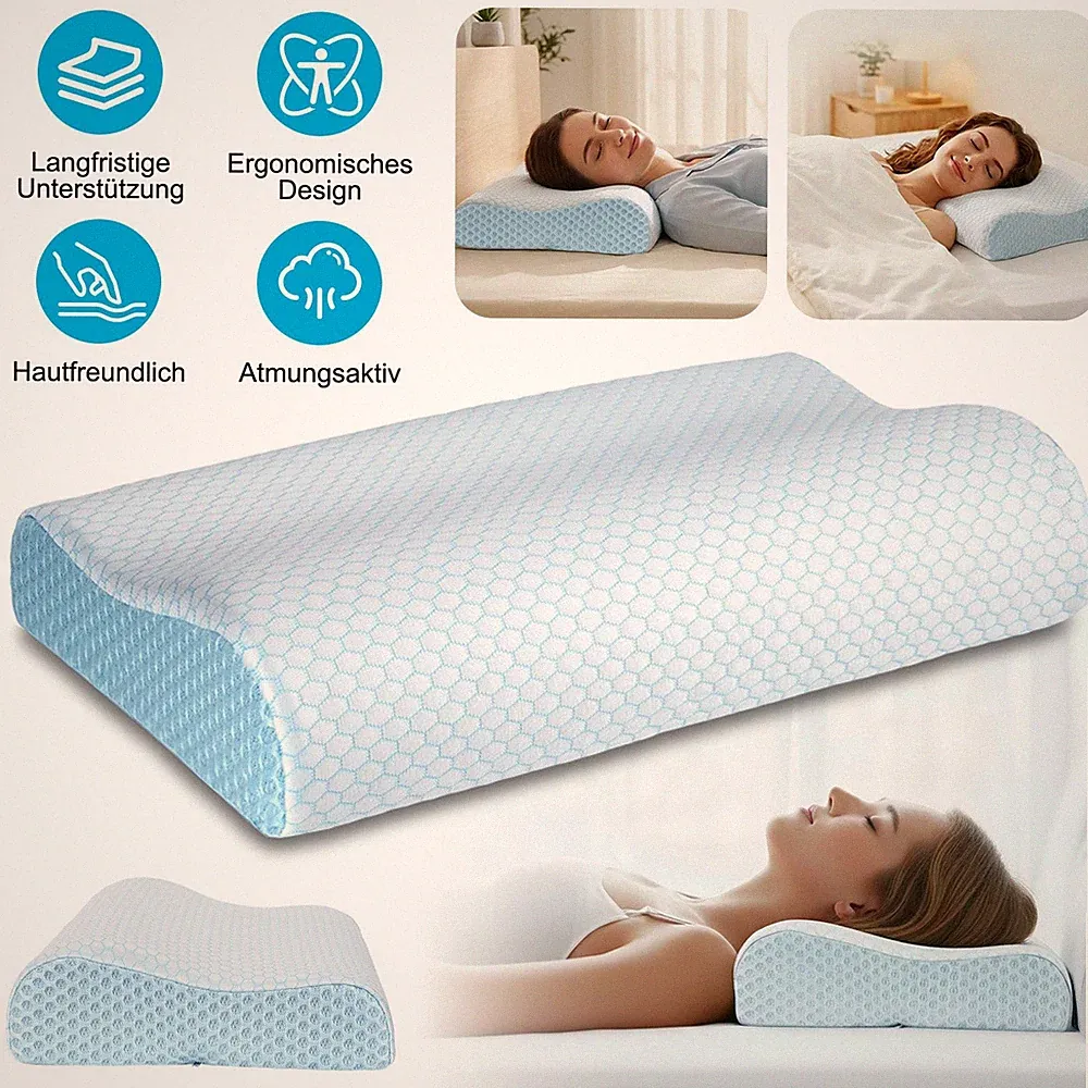Ergonomisches Kopfkissen Memory Foam Nackenstütze Orthopädisch Höhenverstellbar