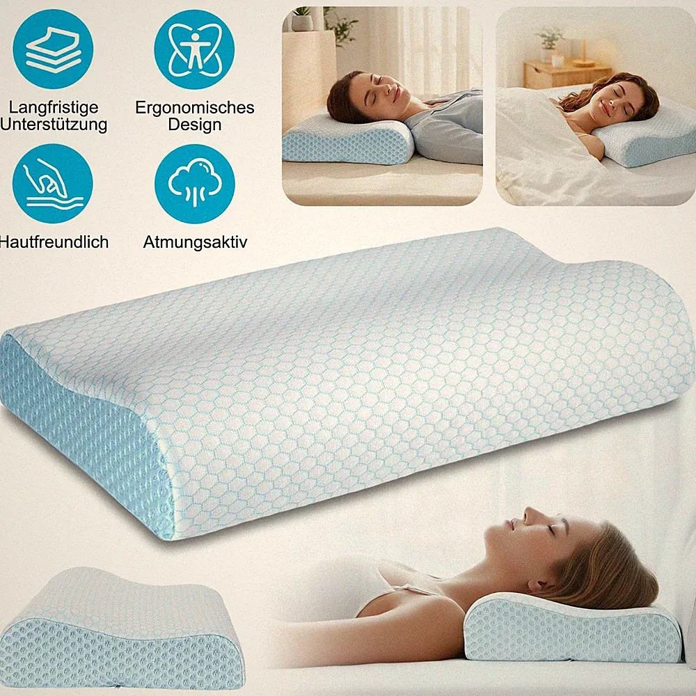 Ergonomisches Kopfkissen Memory Foam Nackenstütze Orthopädisch Höhenverstellbar