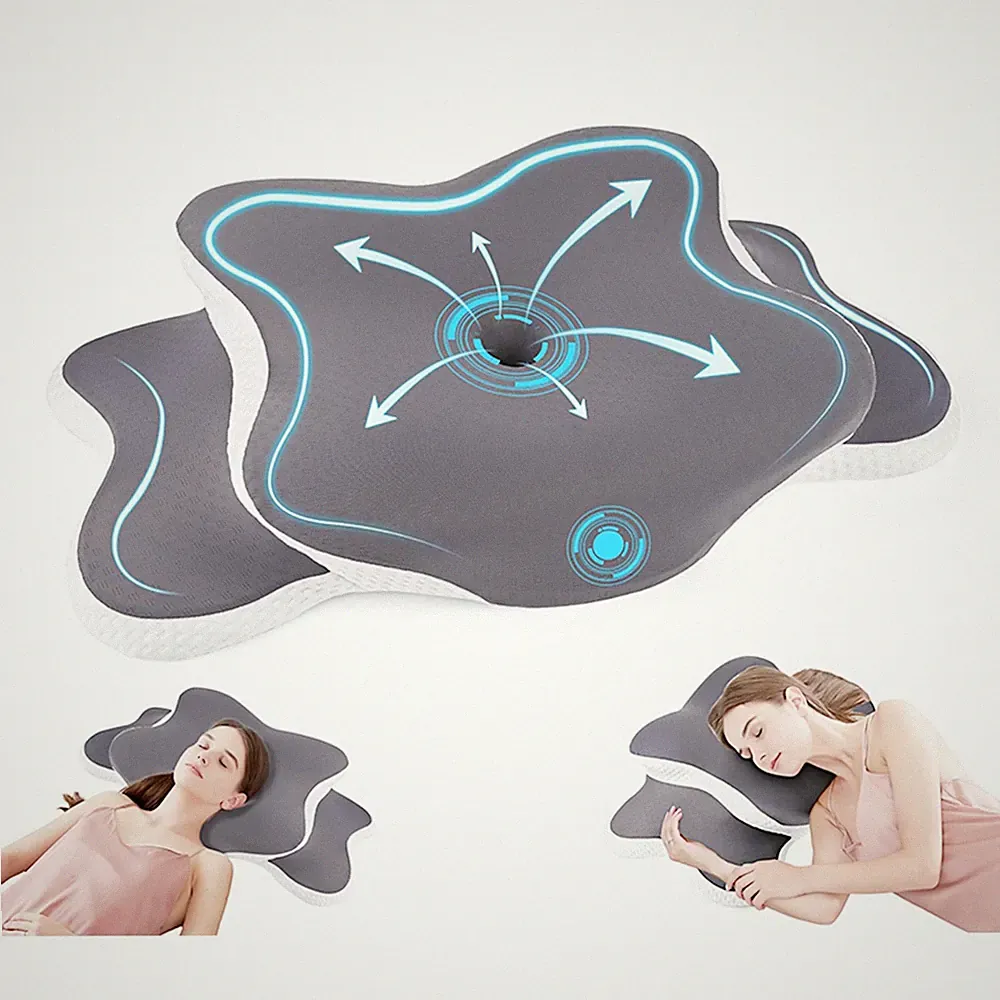 Ergonomisches Kopfkissen Nackenschmerzen für Seiten, Rücken & Bauchschläfer