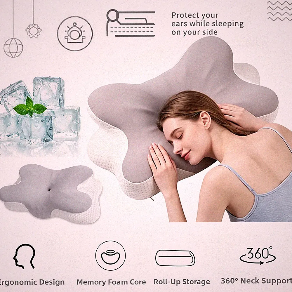 Ergonomisches Kopfkissen Nackenstützkissen Orthopädisches Memory Foam Kissen