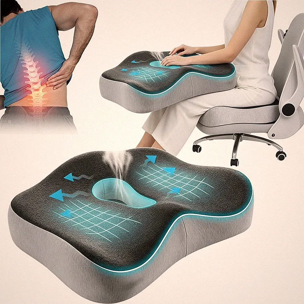 Ergonomisches Memory Foam Kissen 40x34.5cm Orthopädisch Steißbein für Bürostühle