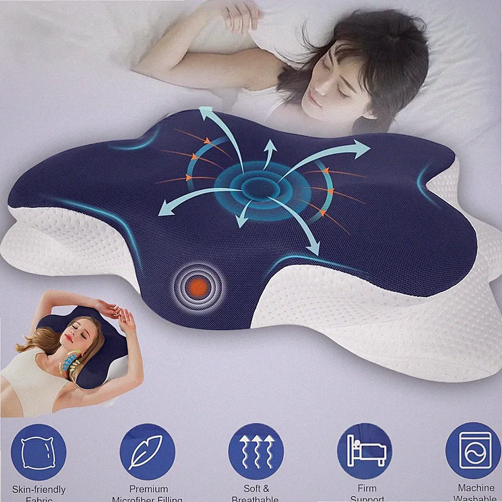 Ergonomisches Nackenkissen Kopfkissen Bauchschläferkissen Seitenschläferkissen