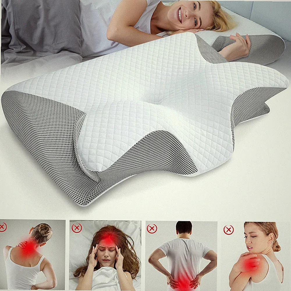Ergonomisches Nackenkissen Kopfkissen orthopädisch kühlend für erholsamen Schlaf