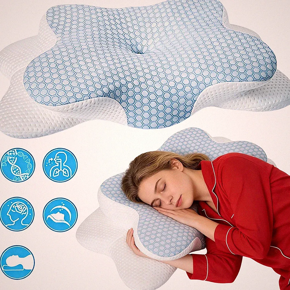 Ergonomisches Nackenkissen Orthopädisches Kopfkissen für Seiten Rückenschläfer