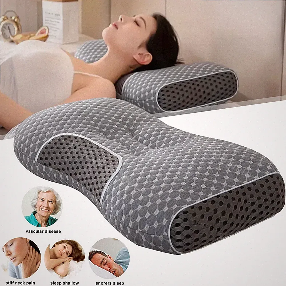 Ergonomisches Nackenkissen Orthopädisches Kopfkissen Kissen für Bauchschläfer