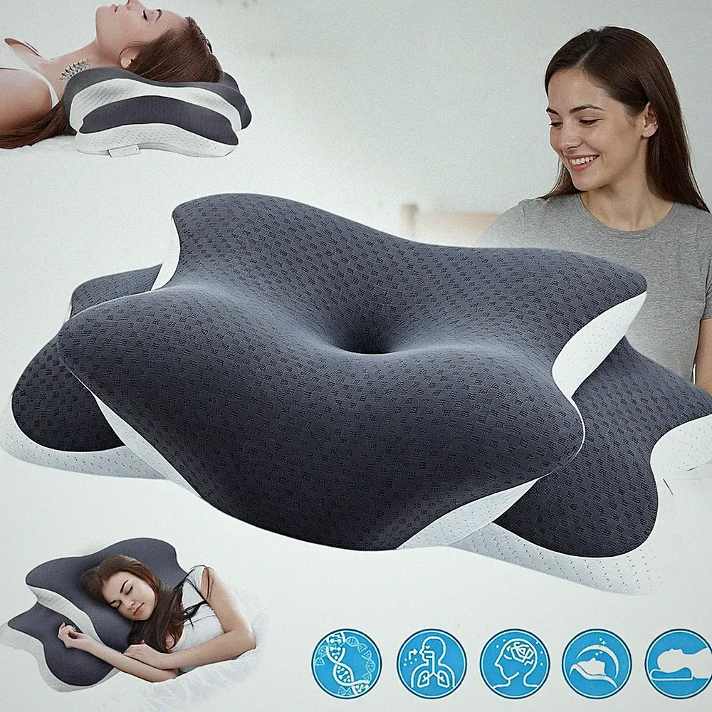 Ergonomisches Nackenkissen Schmetterlingskissen Kopfkissen für Seiten-, Rücken