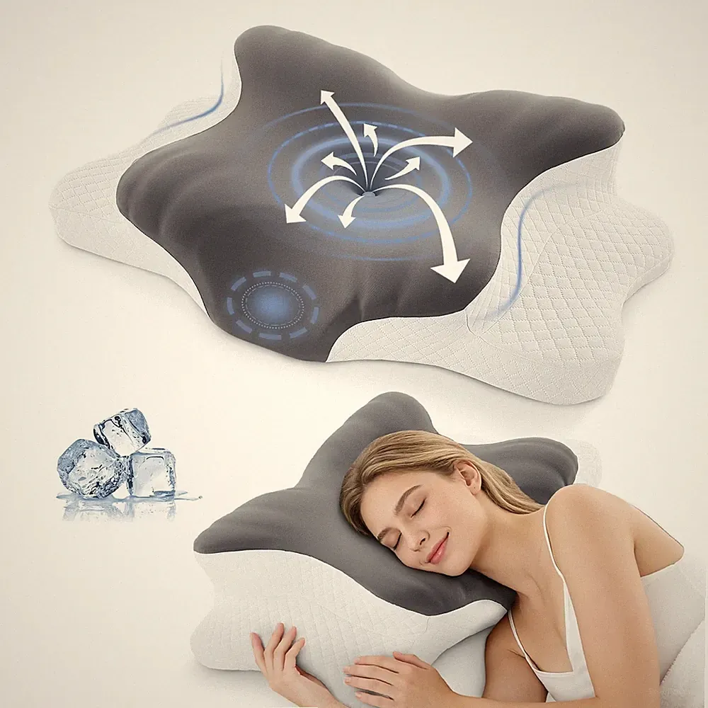 Ergonomisches Orthopädisches Kissen Memory Foam Nackenstützkissen 2 Höhen 12 cm