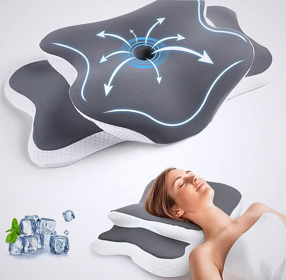 Ergonomisches Orthopädisches Nackenkissen für Seitenschläfer aus Memory Foam