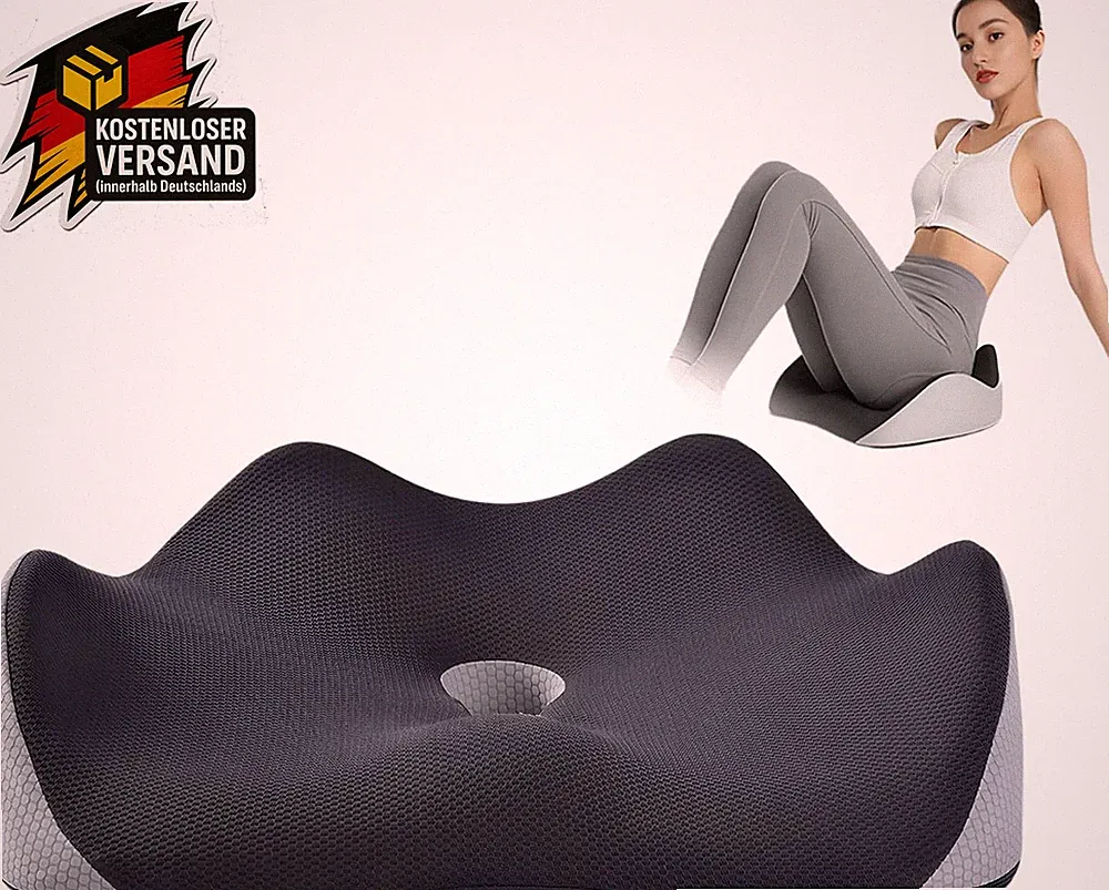 Ergonomisches Sitzkissen für Rücken Hüfte Ischias Orthopädisches Memory Foam