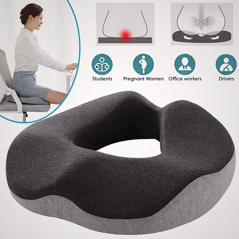 Ergonomisches Sitzkissen Memory Foam Steißbeinkissen Sitzring Donut Kissen
