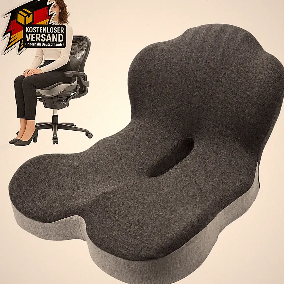 Ergonomisches Sitzkissen mit Rückenlehne für Büro Auto Zuhause Memory-Schaum