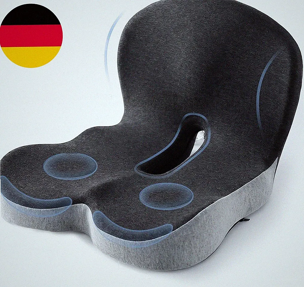 Ergonomisches Sitzkissen Mit Rückenlehne, Memory Foam Orthopädisches Sitzkissen