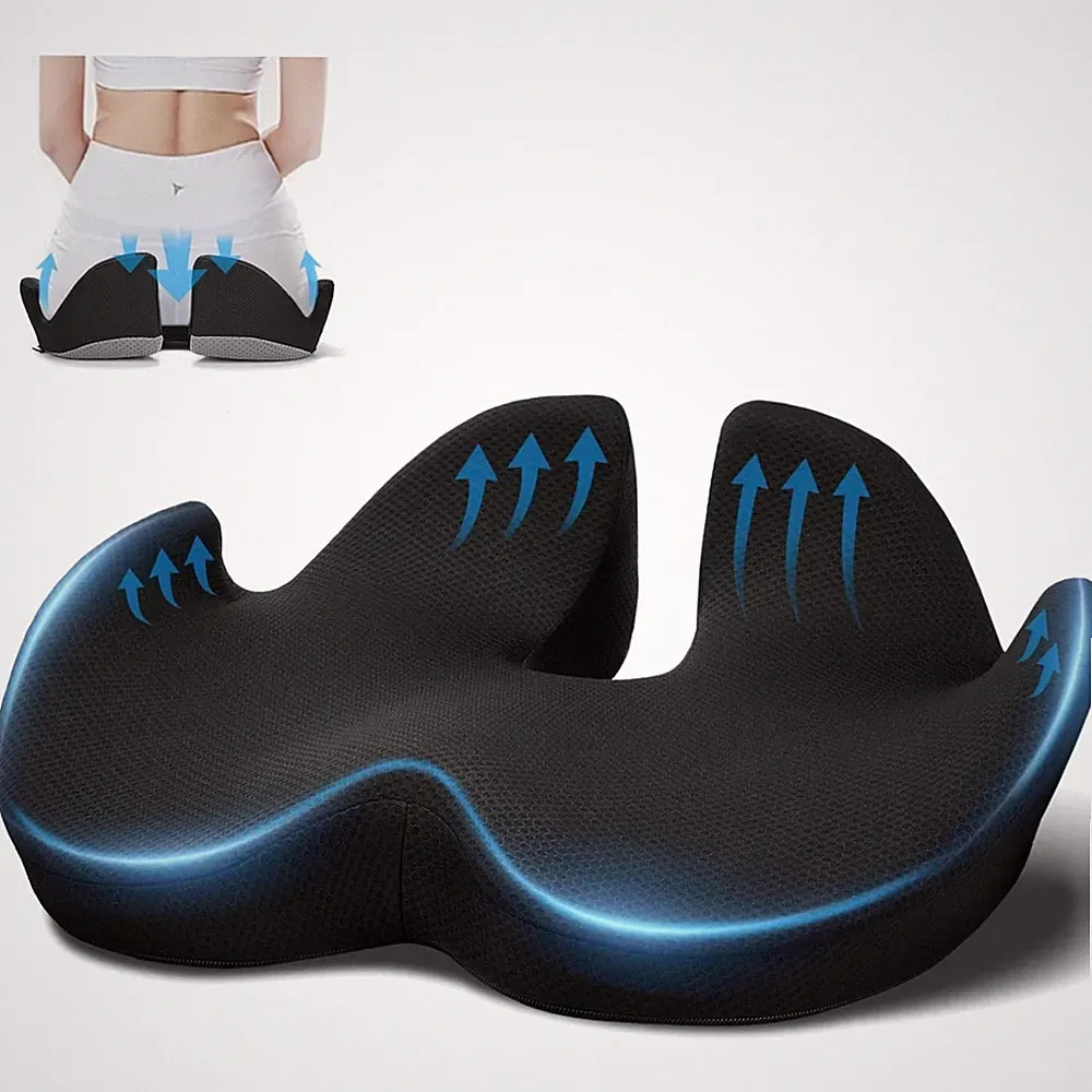 Ergonomisches Sitzkissen Orthopädisches Memory-Schaum Blau 48x42cm
