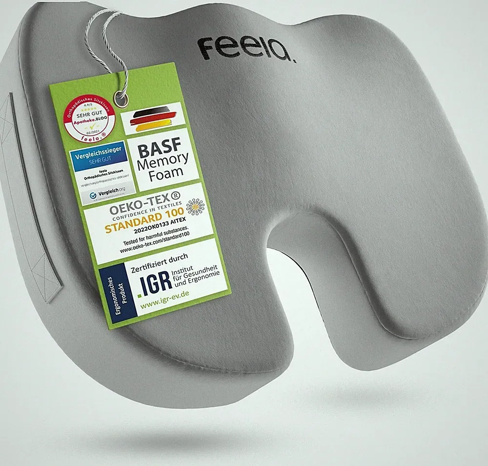 feela Orthopädisches Sitzkissen Silber Medium