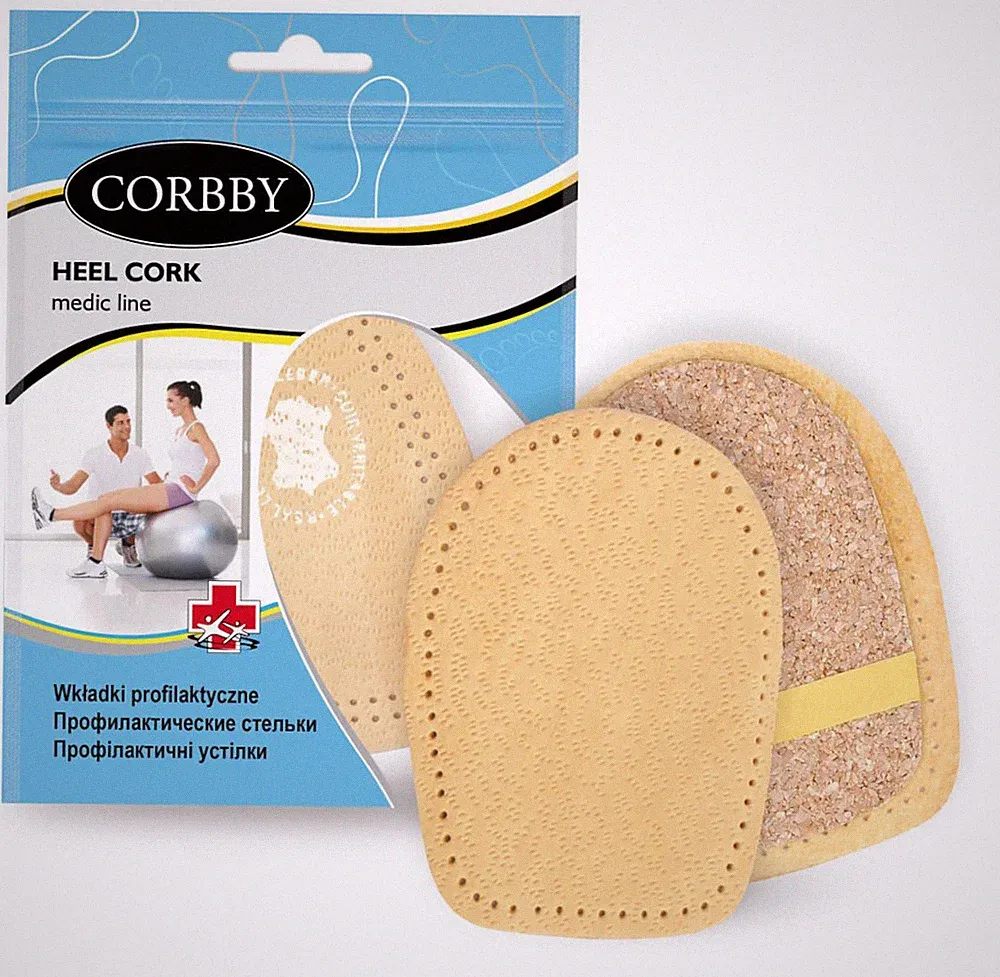 Fersenkissen Fersenkeil Kork Fersenpolster Corbby Heel Cork Orthopädisch Leder