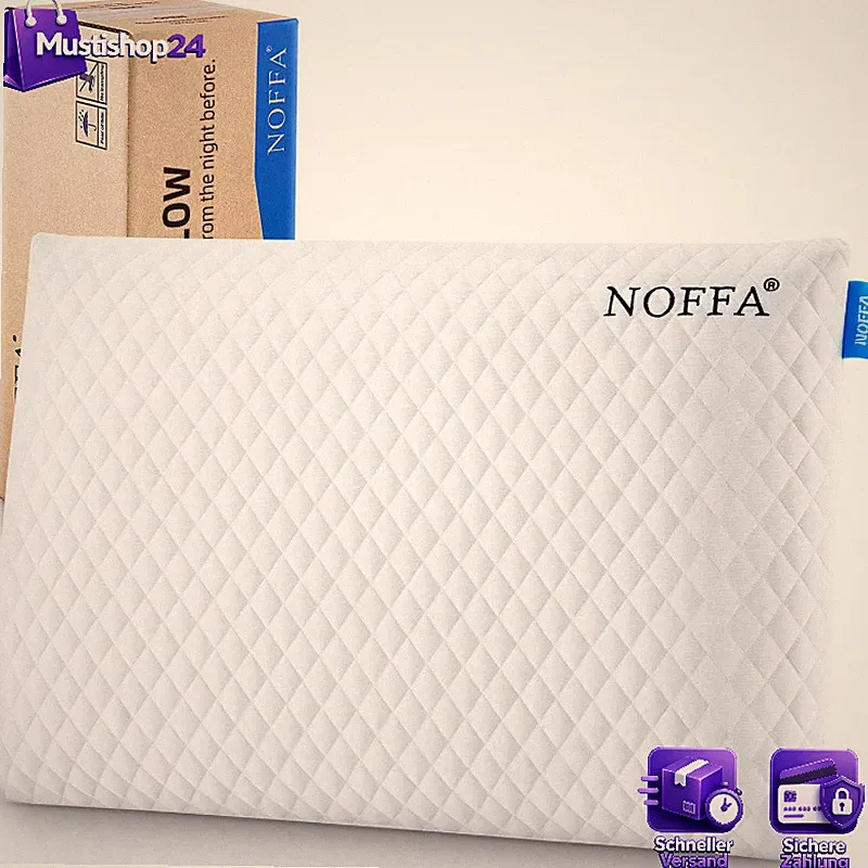 Flaches Kopfkissen 40x60 cm Memory Foam 6 cm Höhe für Bauchschläfer Kinder