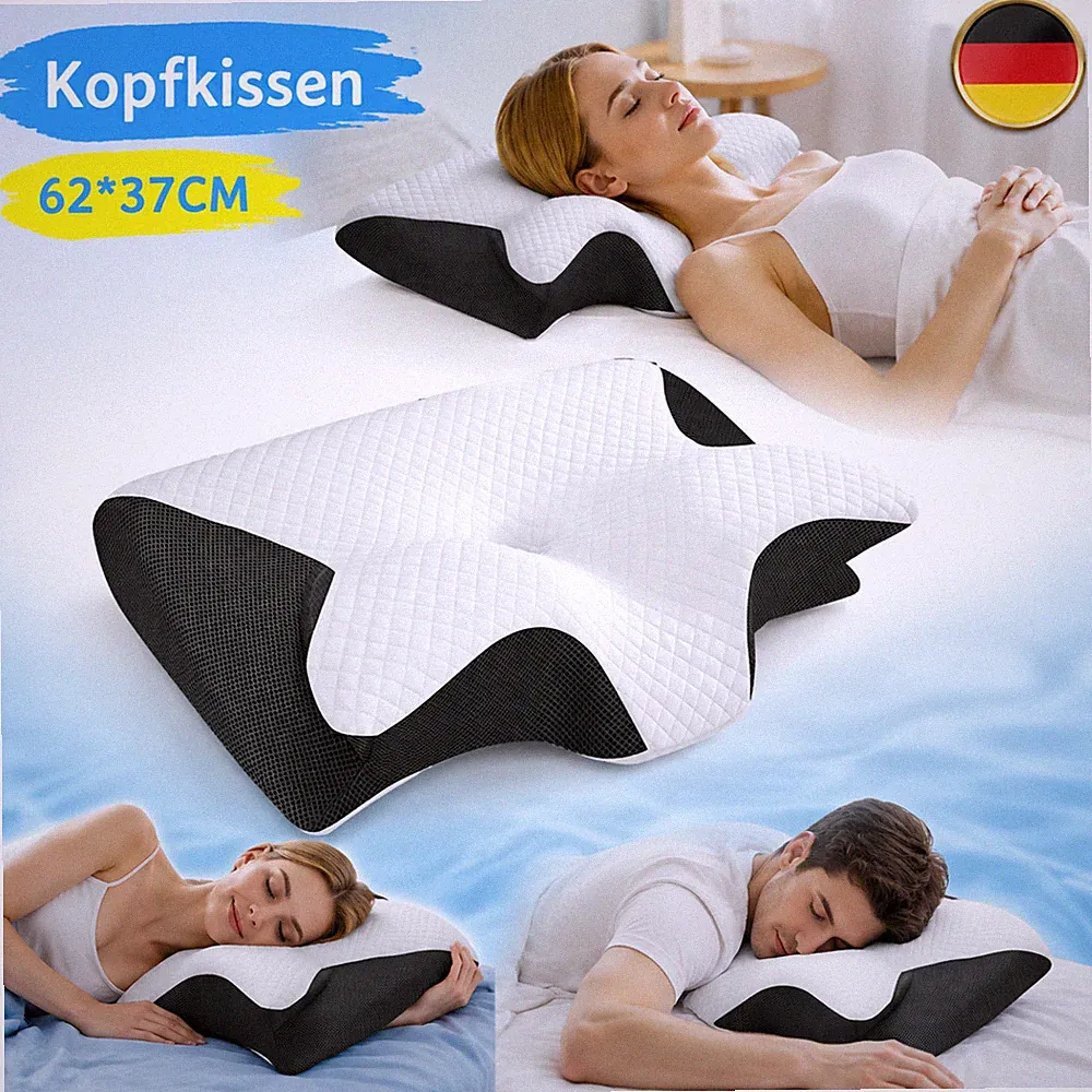 Für Rücken-, Seiten- und Bauchschläfer Nackenkissen 62*37 cm Ergonomisches DE