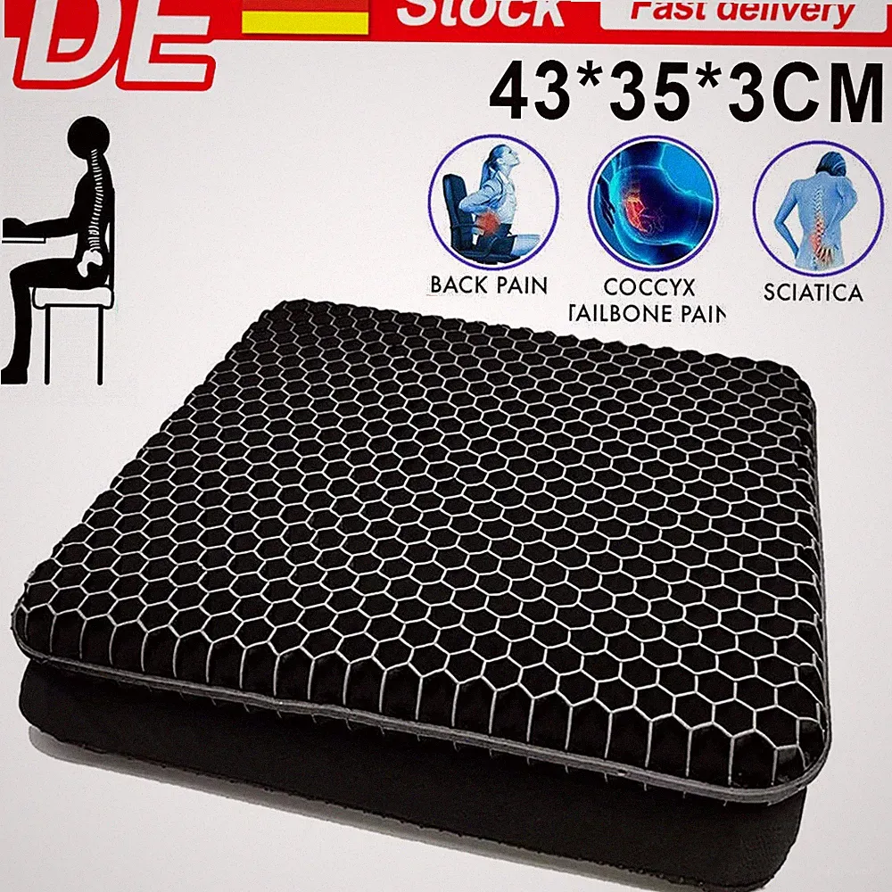 Gel Orthopädisches Sitzkissen Druckentlastungskissen Steißbeinkissen 43*35*3cm
