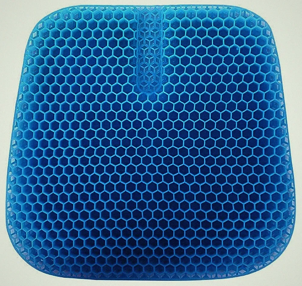 Gel Sitzkissen orthopädisch 45x42x3 cm Navyblau Gelkissen mit rutschfestem Bezug