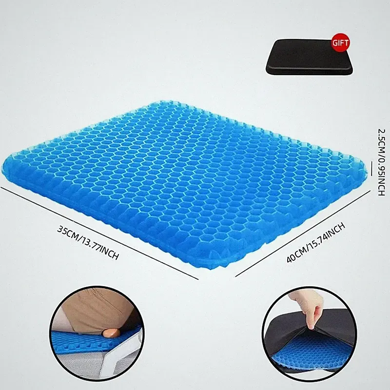 Gel Sitzkissen Orthopädisch Atmungsaktiv Wabendesign Büro Auto Rollstuhl Kühlend