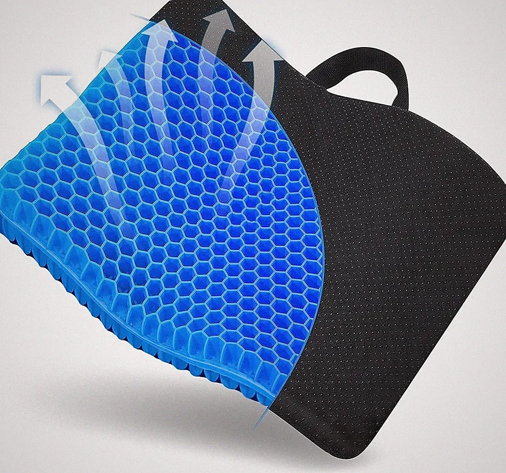 Gel Sitzkissen Orthopädisch Aufgerüstet Blau-XL Bürostuhl Rollstuhl Kissen