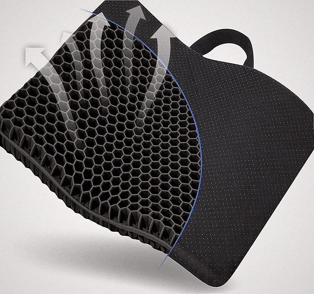 Gel Sitzkissen Orthopädisch Doppelschicht 43x38cm, Rutschfest, Memory Foam, T...
