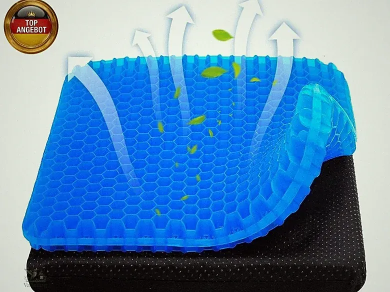 Gel Sitzkissen Orthopädisch, Doppelseitig Angedicktes Gel Sitzkissen mit