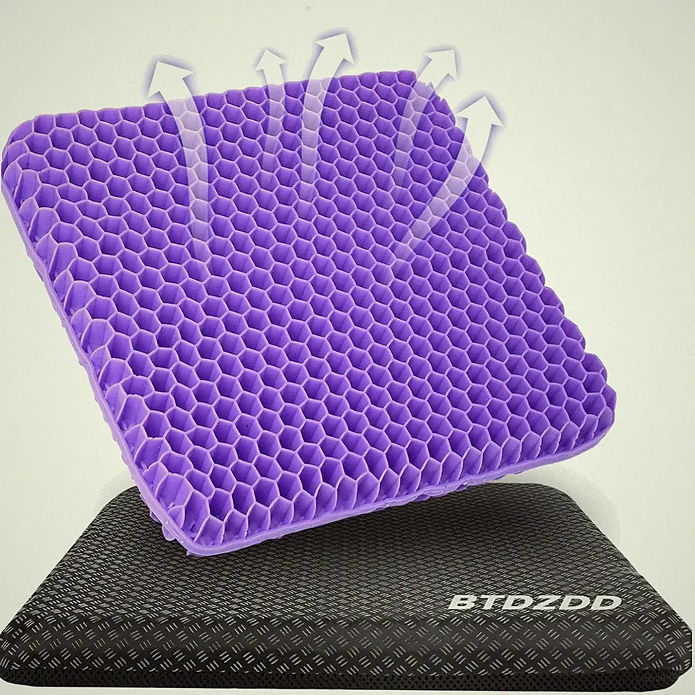 Gel Sitzkissen orthopädisch , rutschfest, atmungsaktiv, Bürostuhl, Violett