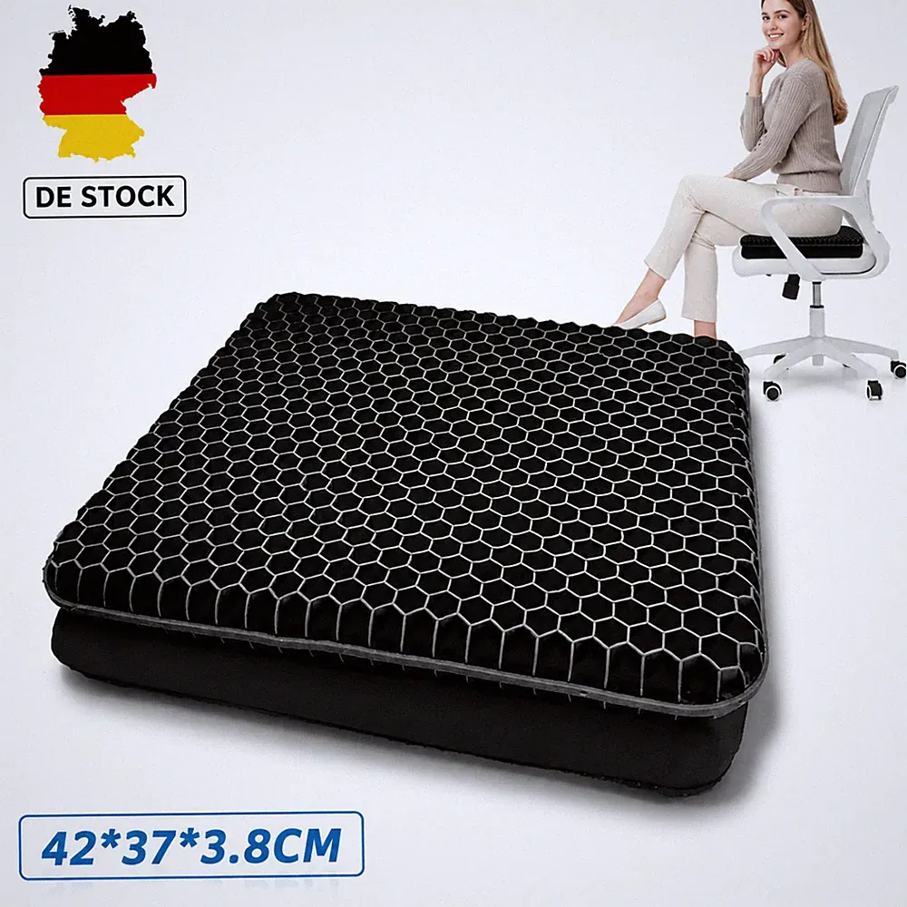 Gel Sitzkissen Orthopädisch Steißbeinkissen Auto KFZ Büro Stuhlkissen Rutschfest