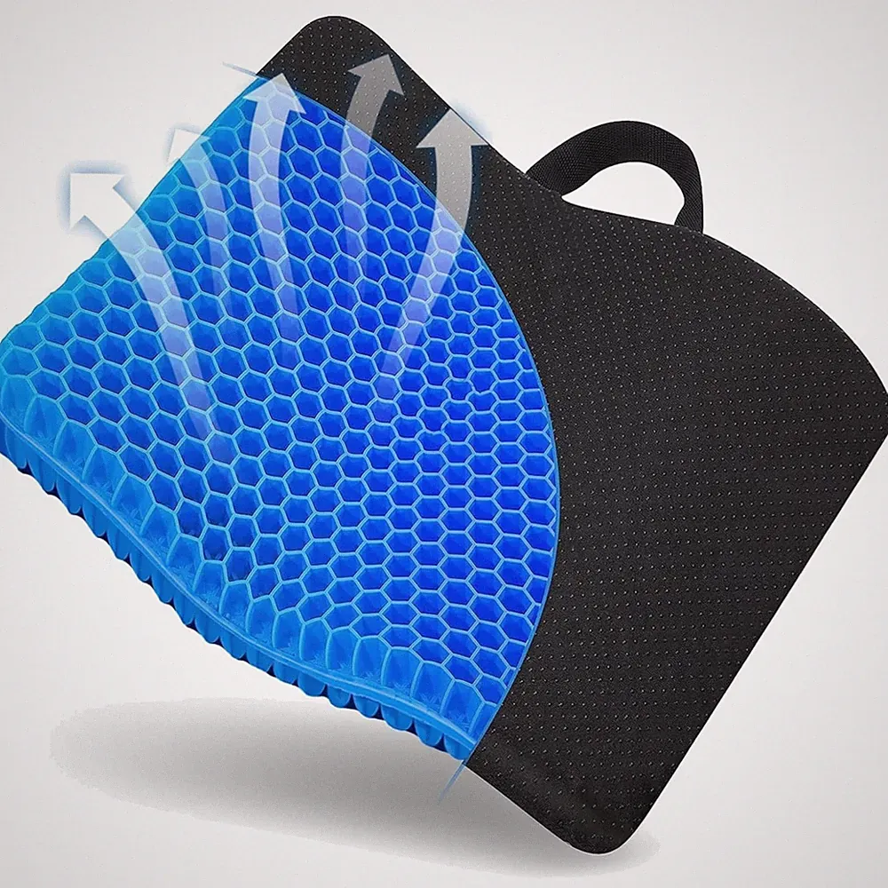 Gel-Sitzkissen Orthopädisch X-Large Blau, Gelkissen Bürostuhl Atmungsaktiv