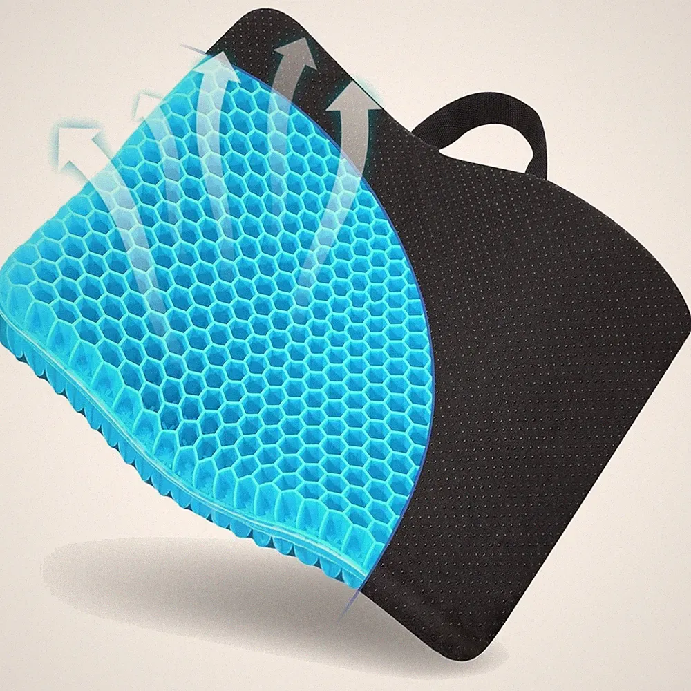 Gel Sitzkissen Orthopädisch XXL 43x38cm Gelkissen Bürostuhl, Auto, Rollstuhl