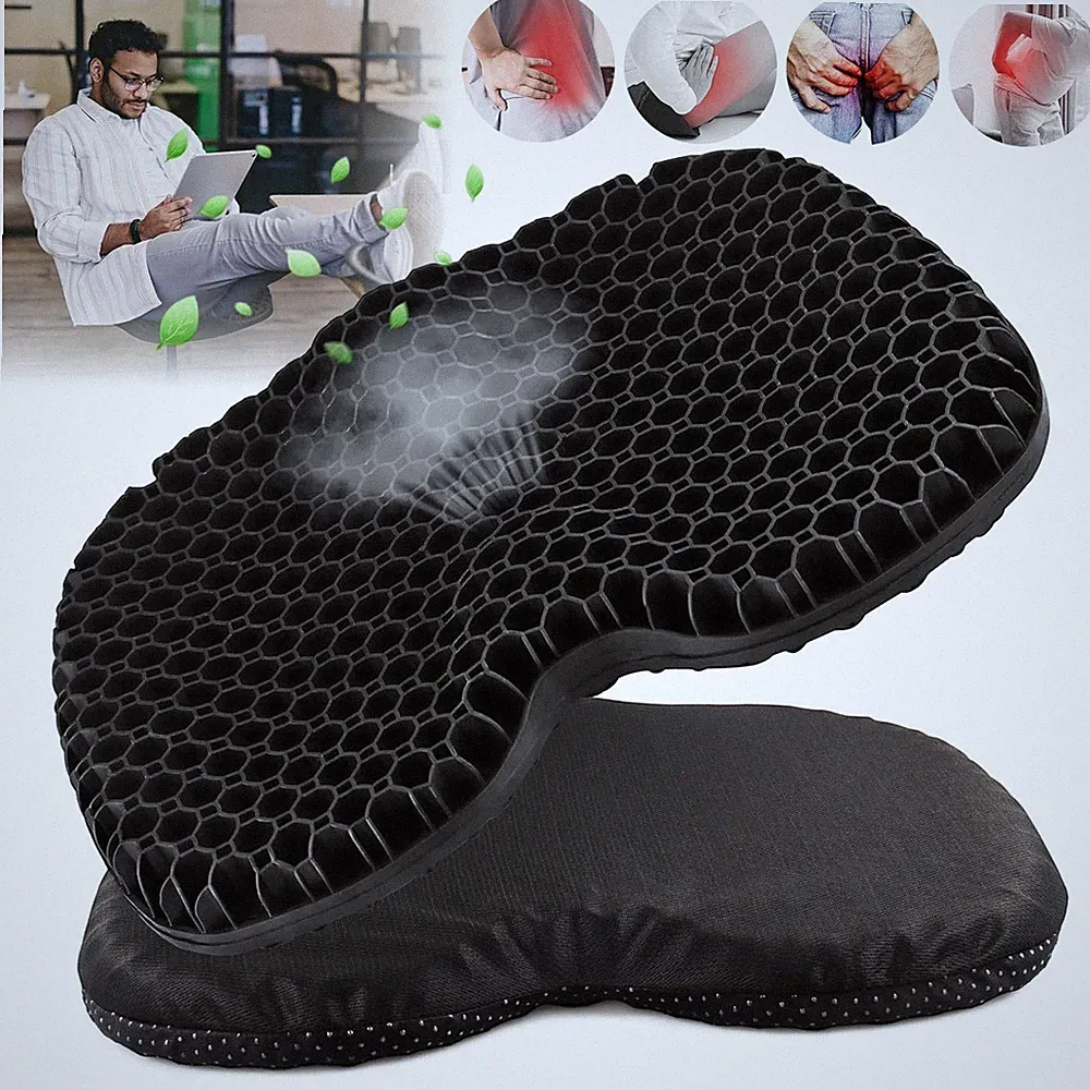Gel-Sitzkissen Orthopädisches Kissen Stuhlkissen Auto Rollstuhl Büro 40 x 32 cm
