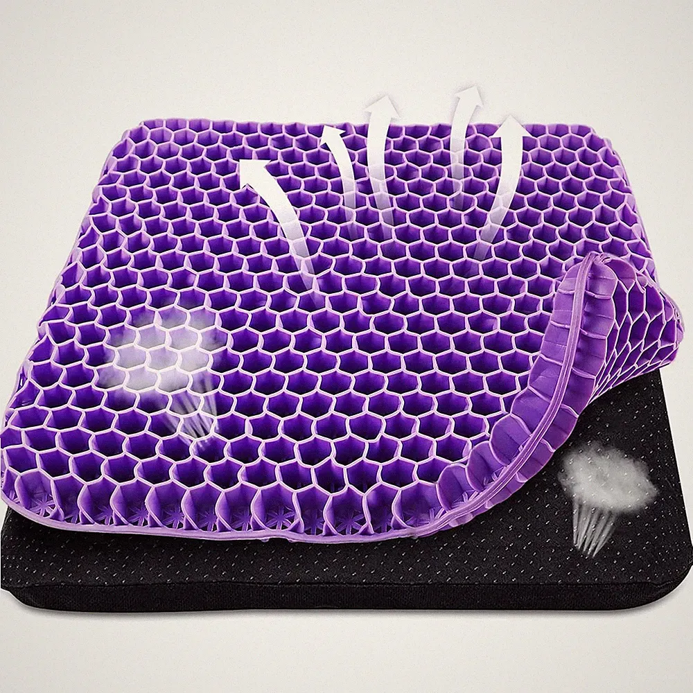 Gel-Sitzkissen Orthopädisches Kissen Stuhlkissen Auto Rollstuhl Büro 41x35,5cm