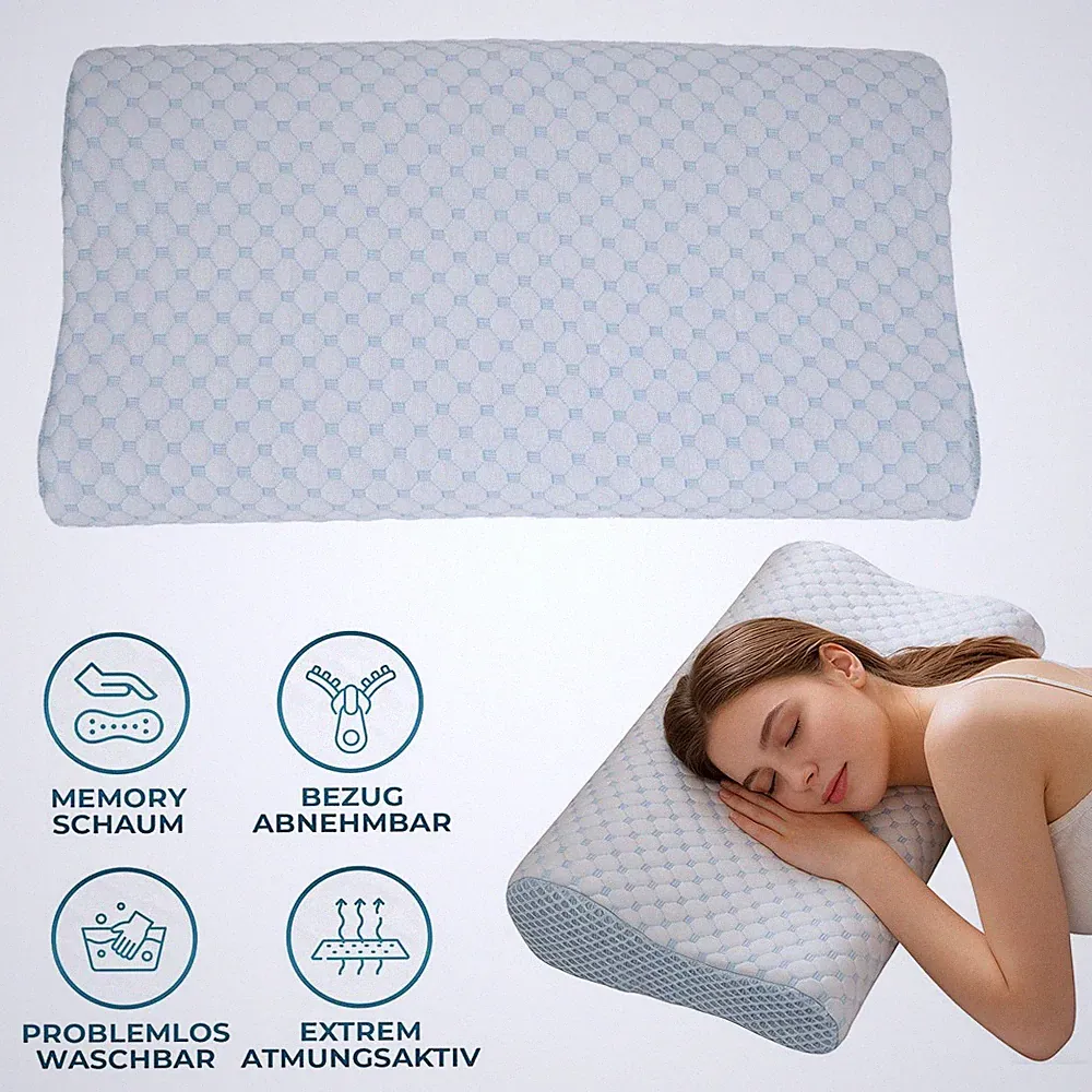 Gesundheitskissen Memory Foam Kopfkissen Orthopädisches Nackenkissen für HWS