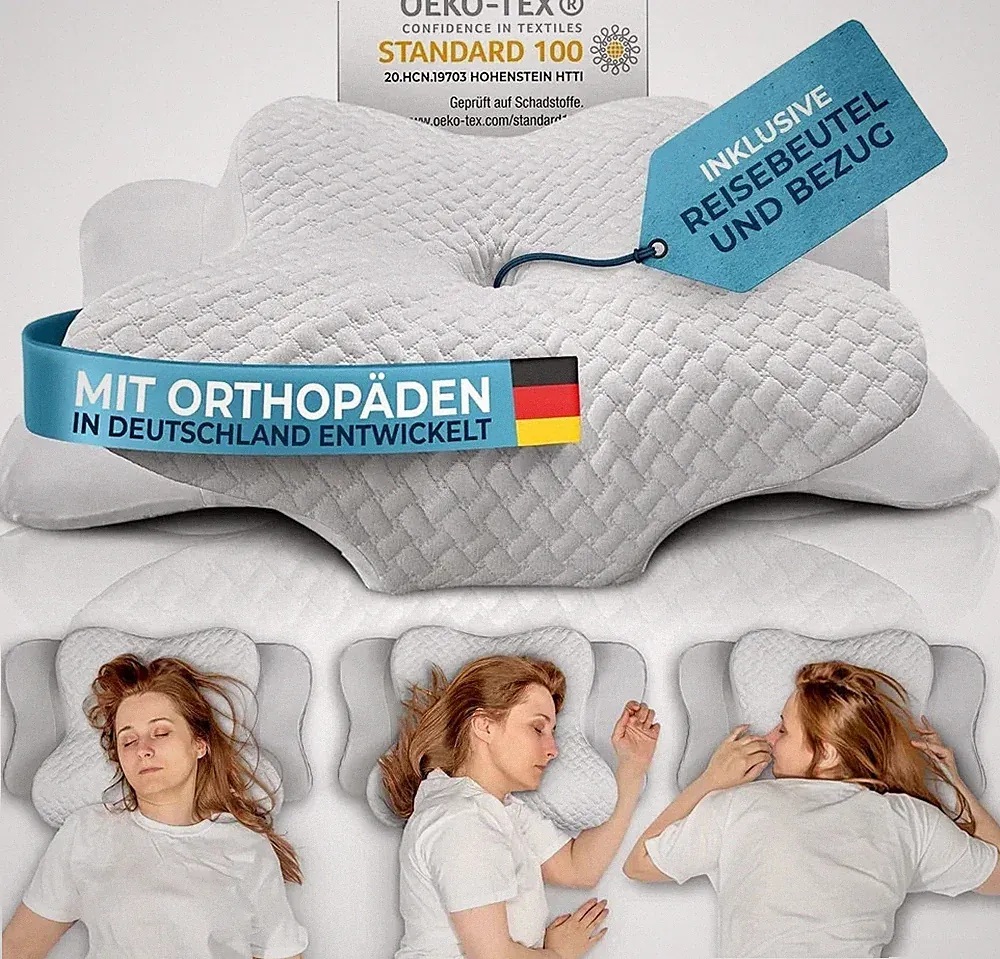 glückstoff orthopädisches kissen Grau oder weiß, Neu, Mit Reisetasche