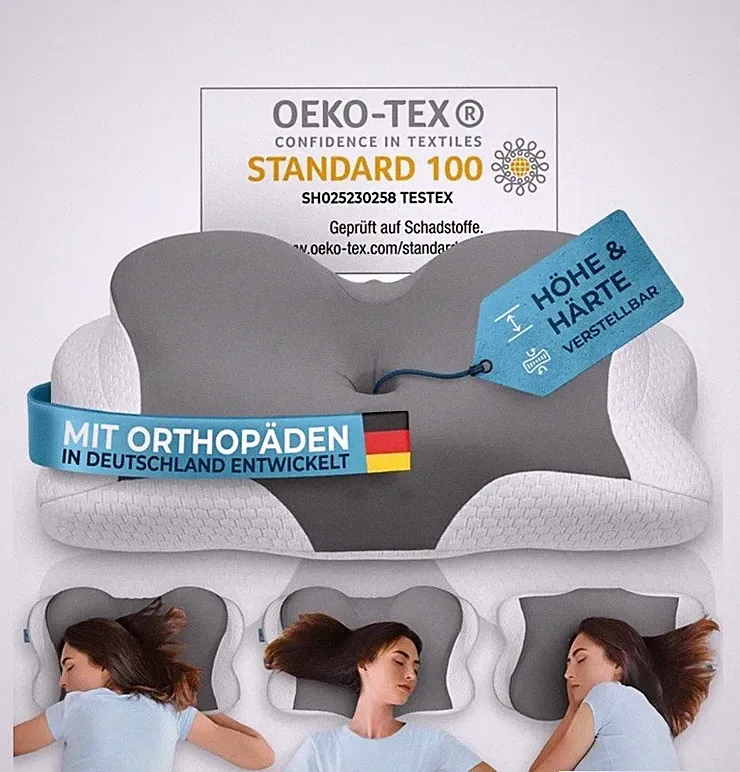 Glückstoff Orthopädisches Kissen, Kopfkissen, Atmungsaktiv, aus Memory Foam NEU