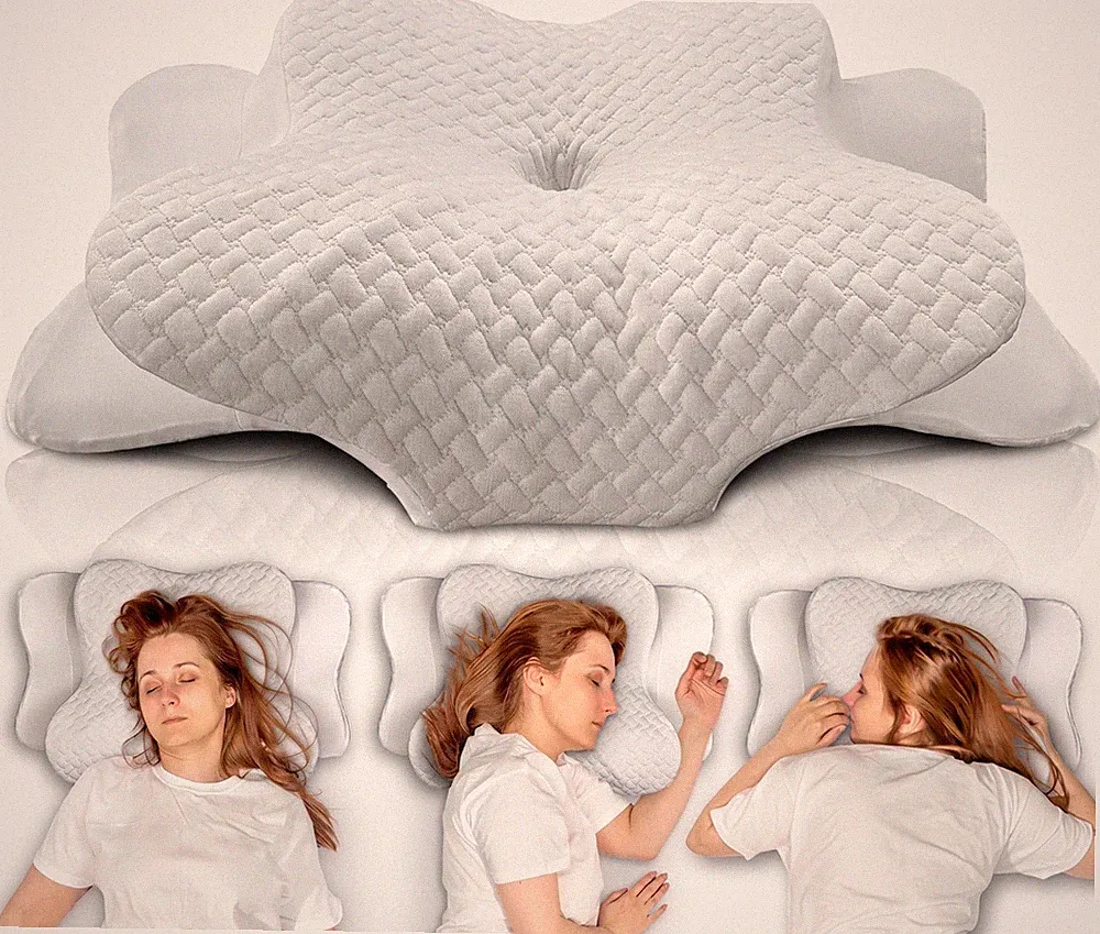 Glückstoff Orthopädisches Nackenstützkissen Memory Foam Ergonomisch 60x40 Weiß