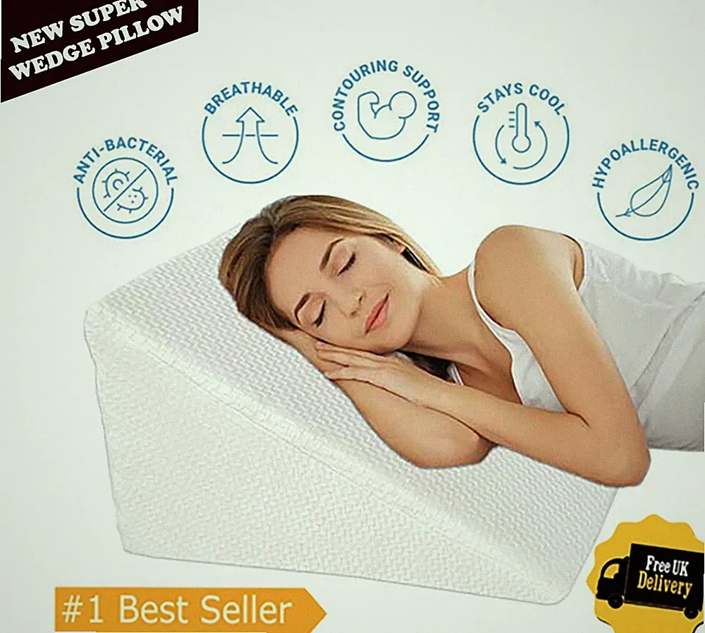 Großes Acid Reflux Flex Support Super Bett Keilkissen mit abnehmbarem Bezug