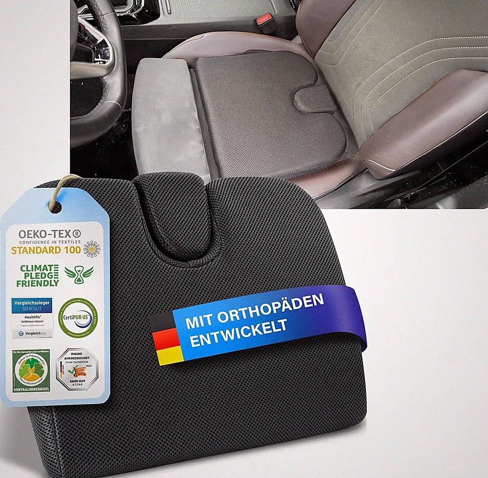 Healthfix Auto-Keilkissen – ergonomisches orthopädisches Sitzkissen fürs Auto, r